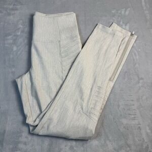 Athleta Delancey Textured Moto Tight Womens Size S Tan Ankle Zip